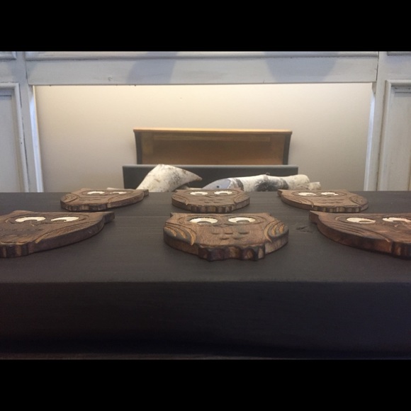 Set of 6 Hand Carved Coasters - Picture 3 of 4